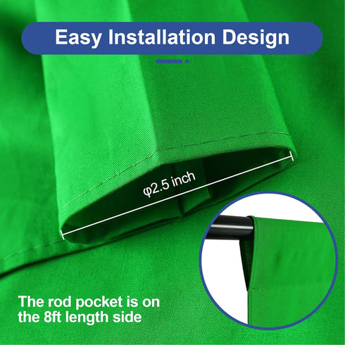 EMART 8 10 4 Green Screen Backdrop, x Ft Photography Greenscreen Background Sheet Fabric Kit for YouTube Video