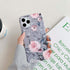 YeLoveHaw iPhone 12 and 12 Pro Case for Women, Soft Slim Protective Case, Floral & Purple Gray Leaves