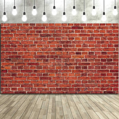 Red Brick Wall Party Backdrop, Large Fabric Photo Background for Baby Shower Birthday Party Decoration