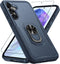 Janmitta Heavy Duty Case for Samsung Galaxy A35 5G, 2024 Navy Blue, with Tempered Glass Protector & Rotatable Kickstand.