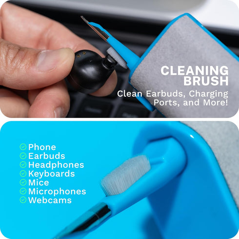 JLab Multipurpose Cleaning Kit for Headphones, Earbuds, Keyboard, Mouse, Microphones, Laptop, Tablet, Cellphone, Smart