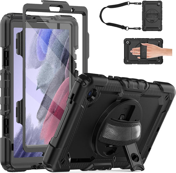 Samsung Galaxy Tab A7 Lite Case 8.7 (2021), Rugged Shockproof Kids Case with Screen Protector, Pencil Holder, Kickstand