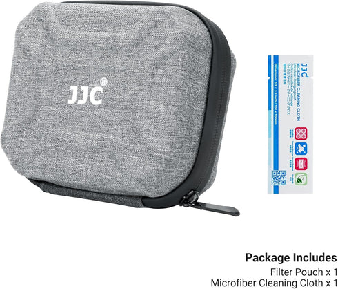 JJC 10 Pockets Hard Shell Lens Filter Bag, Water Resistant & Dustproof, Camera Filter Pouch with Microfiber Cleaning
