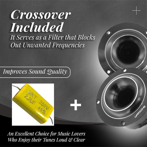 Warzone WZ35TW 3.8-Inch Super Tweeter Speaker, 4 Ohm, 850W Max Power, Aluminum Voice Coil for Pro Car Audio