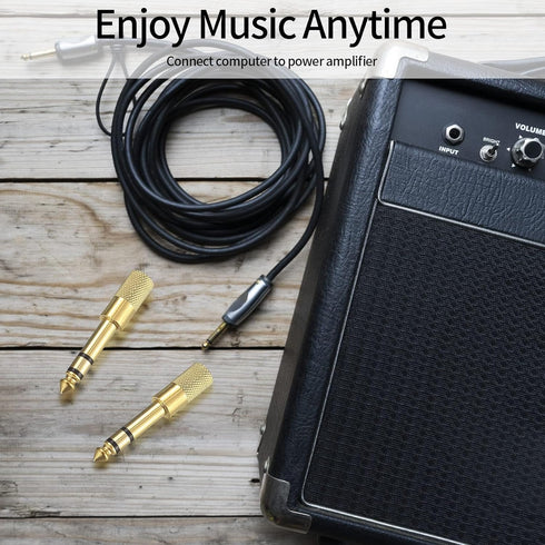 4 Pcs 6.35mm (1/4 inch) Male to 3.5mm (1/8 inch) Female Stereo Headphone Adapters, Gold-Plated Audio Jack Plug
