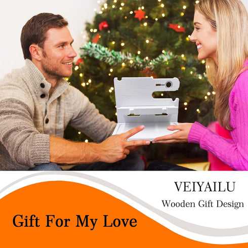 VEIYAILU Gifts for Women Girlfriend Him Men Dad Husband Boyfriend Nightstand Organizer Wood Phone Docking