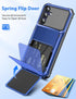 COOYA for Samsung Galaxy A15 Case Wallet 5 Credit Card Holder ID Slot Flip Cover Galaxy A15 Wallet Case Back Pocket Dual Layer Protective Hard Shell TPU Rubber Bumper Armor for Samsung A15 5G Blue