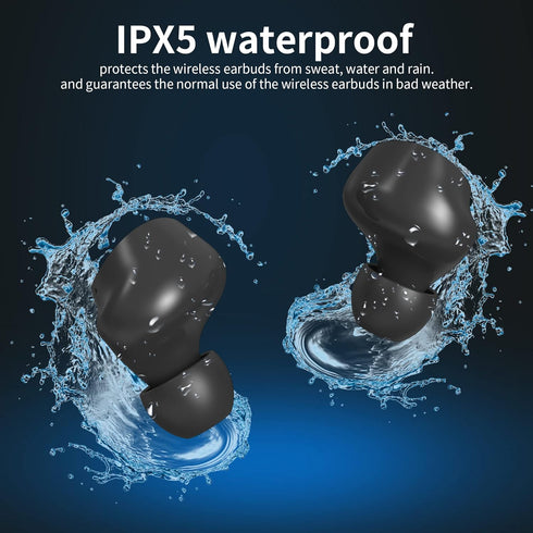 Small Wireless Earbuds, Mini Headphones with 36H Playtime, IPX5 Waterproof Stereo Earphone, Bluetooth with Mic