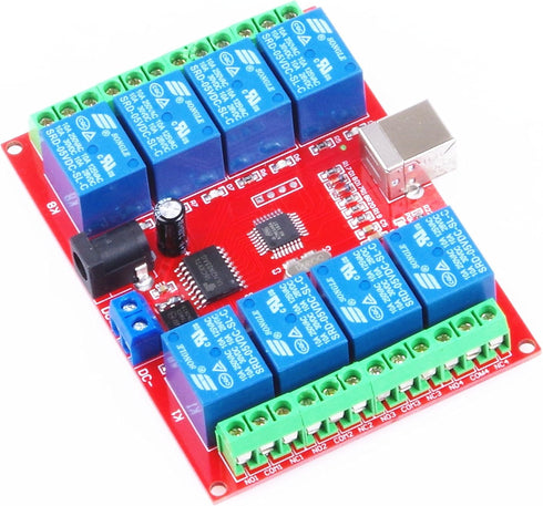 SRD-05VDC-SL-C 8-Way 5V Relay Module, Free Driver USB Control Switch for Intelligent Control