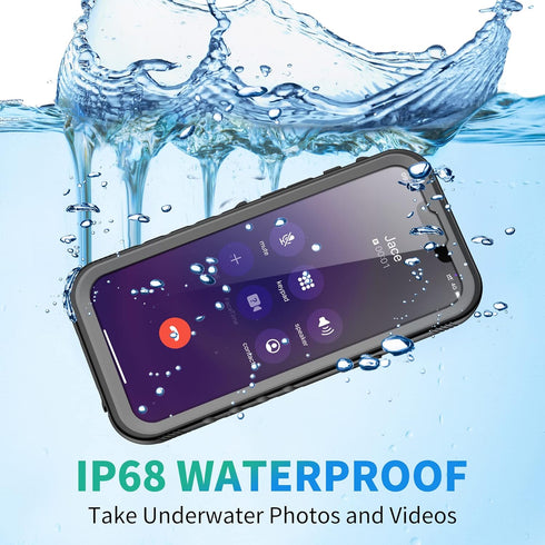 SPORTLINK iPhone 13 Waterproof Case, IP68 Full Body Sealed, Shockproof Dustproof, 6.1" Protective Cover (Black)