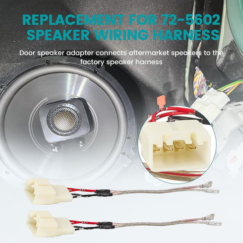6.5 Inch Front Rear Door Speaker Spacer with Wiring Harness for 2012-2020 Ford Mustang/Fusion/Focus/Escape/Fiesta