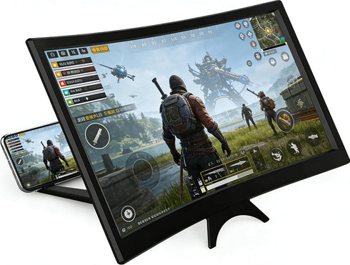 Svenirven 12'' 3D Curved Screen Magnifier, HD Mobile Video Movie Smartphone Screen Amplifier