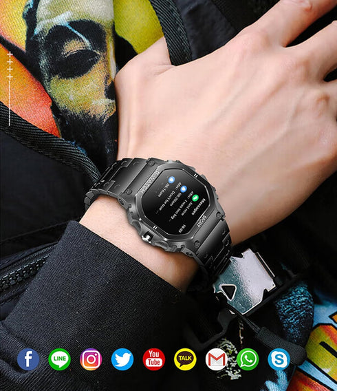 Smart Watch for Men, Military Fitness Tracker, Bluetooth Call, Heart Rate Monitor, Waterproof Smartwatch for iOS Android