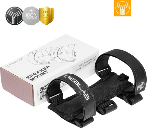TREBLAB Bluetooth Speaker Mount - Universal Adjustable Strap Holder for Bike, Golf Cart Railing, Compatible with Most