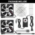 2 120mm 240mm 110V 220V 12V Big Airflow x Computer Case Fan with AC Plug Power Supply, Dual PC Cooling Fan with Speed