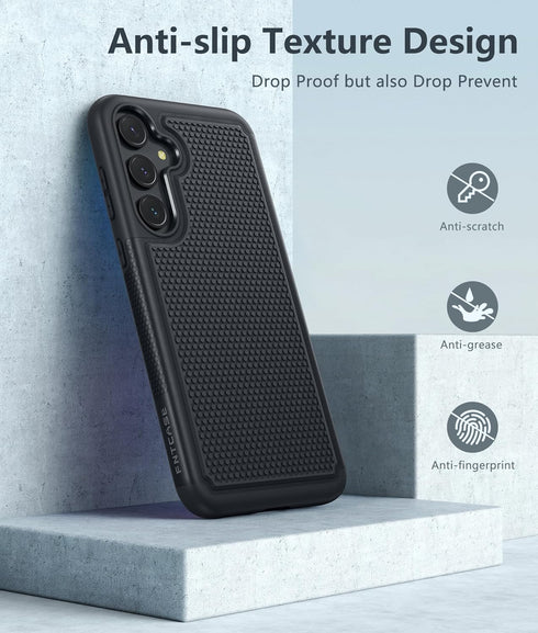 FNTCASE Samsung Galaxy A35-5G Case (Black) - Dual Layer Protective Heavy Duty Shockproof Rugged Cell Phone Cover