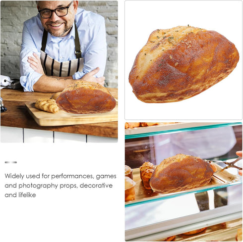 6.10X3.54X2.75In HOMSFOU Simulation Bread Model Pu Fake Bread Loaf Photography Prop Bakery Display Home Decoration