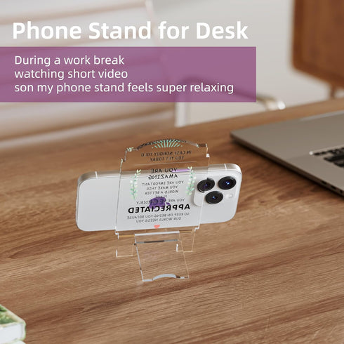 MorisWos Set Creative Masterpiece Painting Board Phone Stand for Stylish Desktop Display Complete of Acrylic