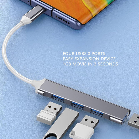 7 1 1 3.0, 2 2.0 USB A C Hub, Aluminum in USB Hub, USB Hub with USB A USB and Type C Ports for PC Computer Mobile Phone