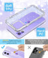 MIODIK Clear Glitter iPhone 12 & 12 Pro Case, Shockproof Slim Cover with Stand, Non-Slip, 6.1 Inch - Sparkle Clear