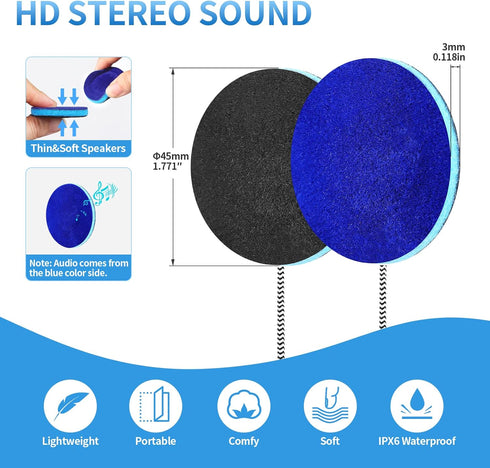 Sleep Ultra Thin Pillow Speakers Wired with Mic, Control Button for Sleep Headphones. Headband Headphone Replacement