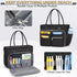 RAINSMORE 15.6 inch Teacher Tote Bag for Women, Laptop Work Bag with Insulated Pocket, Black