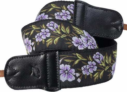 Padwa Lifestyle Purple Flower Camera Strap, 2" Double Layer Cowhide Head, Adjustable Neck & Shoulder Strap