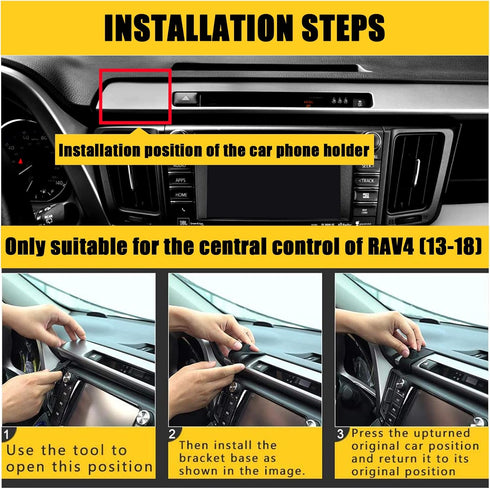 Magsafe Car Phone Holder, Air Vent Adjustable Stand, Auto Cradles Dashboard Mount for Toyota RAV4 2013-2018 - Custom