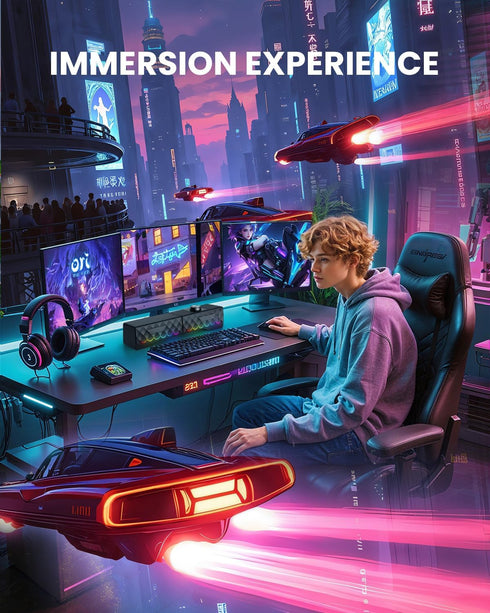 TONE JOY 2 1 PC Speakers - in Detachable Computer Speakers with LED for Dynamic and Cool Gaming - Gaming Speakers