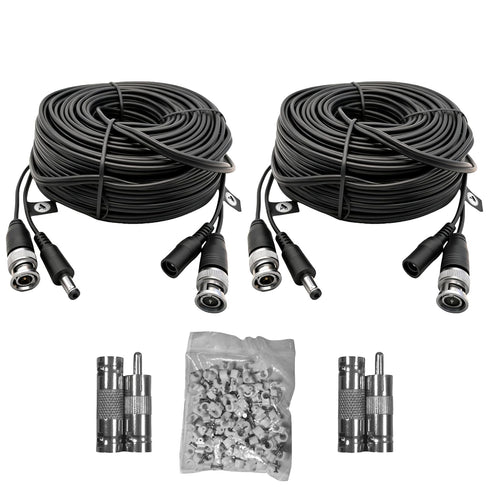 2 Pack 66ft (20M) 4K Ultra HD BNC Video Cable Wire, Security