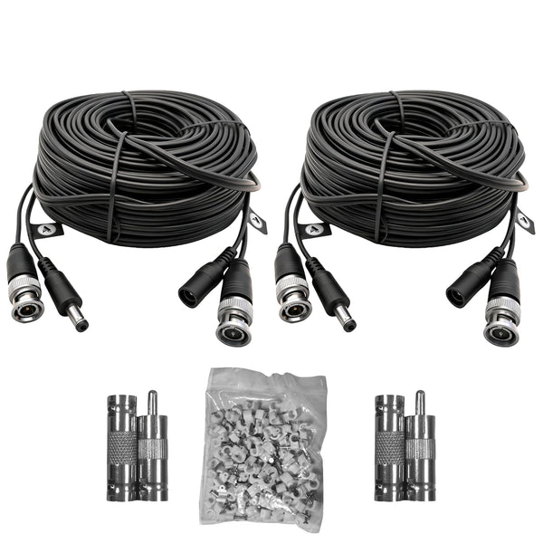 2 Pack 100ft (30M) 4K Ultra HD BNC Video Cable Wire, Security