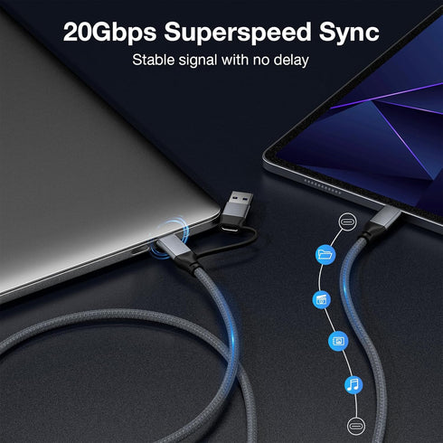 UseBean USB C Cable 240W 6.6FT, USB 3.2 Gen2 Cable for iPhone 15 Pro Max, iPad Pro/Air, MacBook, Galaxy S23