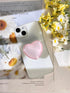 Transparent Heart Shaped Mobile Phone Grip, Pink Resin Folding Stand, Convenient Accessory (Pink)