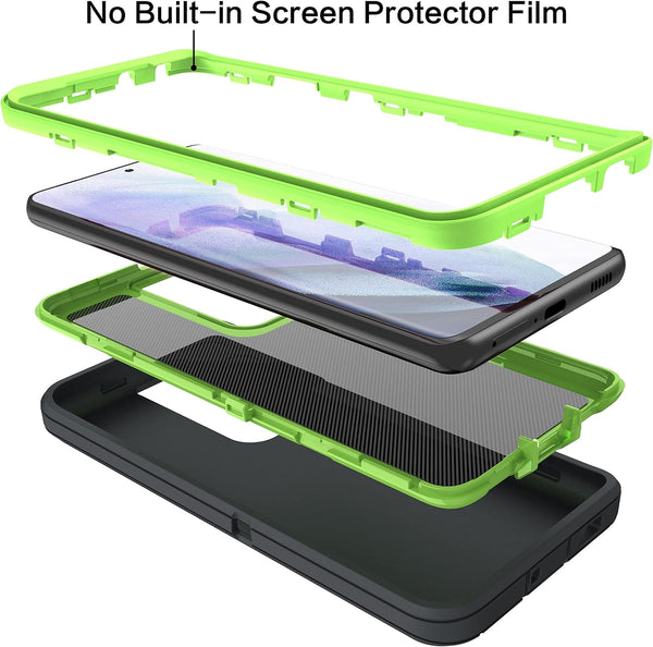 MXX Case Compatible with Galaxy S21 Ultra, 3-Layer Heavy Duty Body Bumper Cover, Shock Protection, Dust Proof