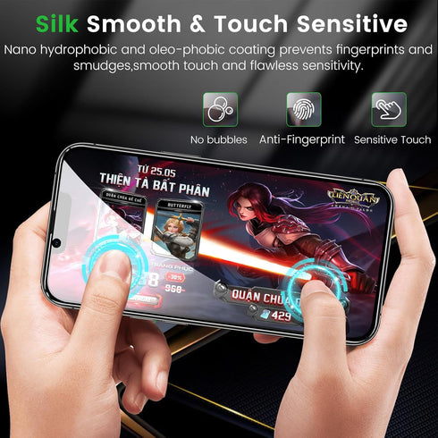 iPhone 13 Privacy Screen Protector 3 Pack with Camera Lens Protectors, Anti-Scratch, Touch Sensitive, Bubble Free, Case