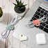 Heart Cord Organizer 3 Pack - PU Leather USB Cable & Earphones Storage Straps, Cute Charging Holder for Women & Girls.