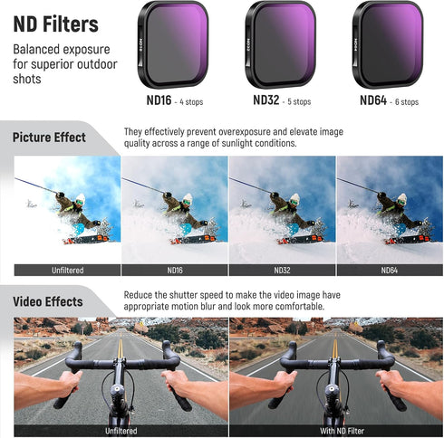 NEEWER ND & CPL Filter Set for Insta360 Ace Pro, ND16 ND32 ND64 CPL 4 Pack, Action Camera Accessories with Multi Coated