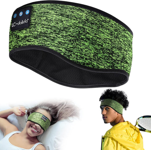 LC-dolida Sleep Headphones Bluetooth Headband, Wireless Headphones with Thin HD Stereo Speakers for Side Sleepers,