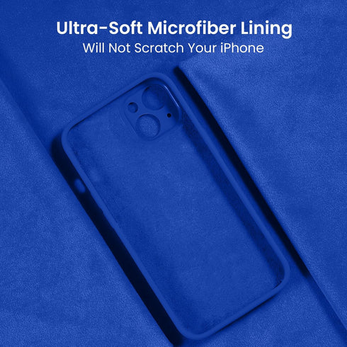 FireNova iPhone 14 Case, Klein Blue Silicone with Camera Protection & 2 Screen Protectors, 6.1" Soft Microfiber Lining.