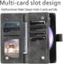 Samsung Galaxy S23 FE 5G Wallet Case with Mandala Flower, Tempered Glass Protector, Wrist Strap, and Card Holder - Grey.