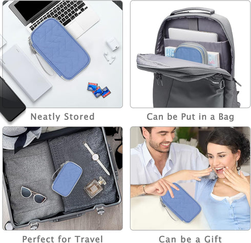 FYY Travel Cable Organizer Pouch, Electronic Accessories Carry Case, Portable Waterproof Double Layers Storage Bag
