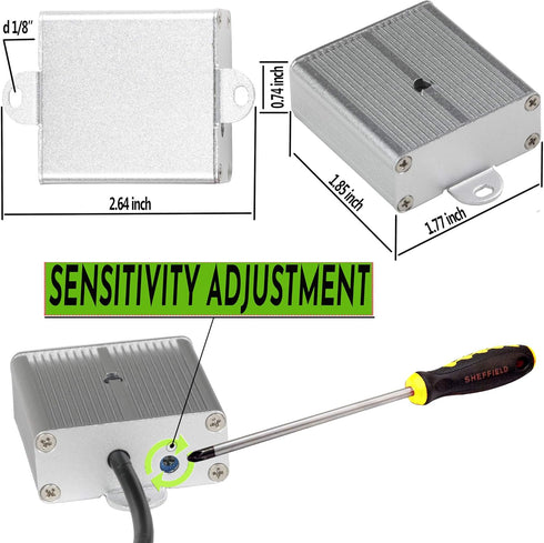CCTV Microphone Audio Outdoor Security Gift - RCA Tiny Surveillance Mic, High Sensitive Preamp, Waterproof Metal Case