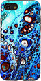 Bright Blue and Orange Water Pattern Fluid Acrylic Art Pour Case for iPhone SE (2020) / 7 / 8