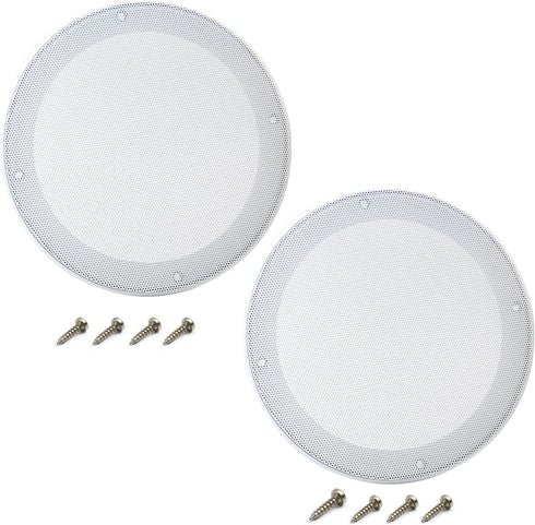 Fielect 2Pcs 6.5" Speaker Grill Covers, White Subwoofer Grill Cover Guard Protector with 8 Screws