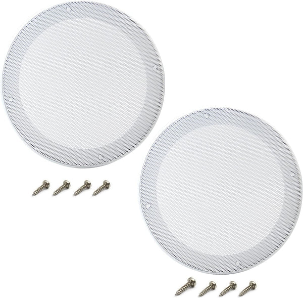 Fielect 2Pcs 6.5" Speaker Grill Covers, White Subwoofer Grill Cover Guard Protector with 8 Screws