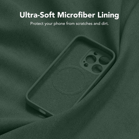 iPhone 15 Pro Max Case, Alpine Green, Silicone Shockproof, MagSafe Compatible, Full Camera Protection, 2 Screen