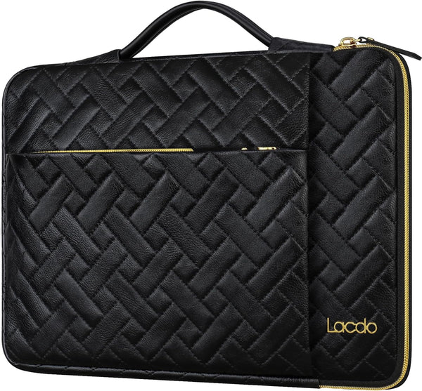 Lacdo 360° Protective Laptop Sleeve Case for 14 Inch HP Lenovo Dell ASUS Acer Chromebook, Elegant Black
