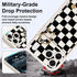 Jefonha 17 Compatible with Phone Pro Max Case with Finger Strap for Girls Women, Cute Checkered Checkerboard Phone Case