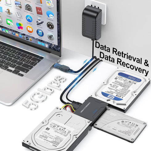 FEMORO Hard Drive Reader IDE SATA to USB 3.0 Adapter, External Data Recovery Converter Kit for IDE Drive and SATA