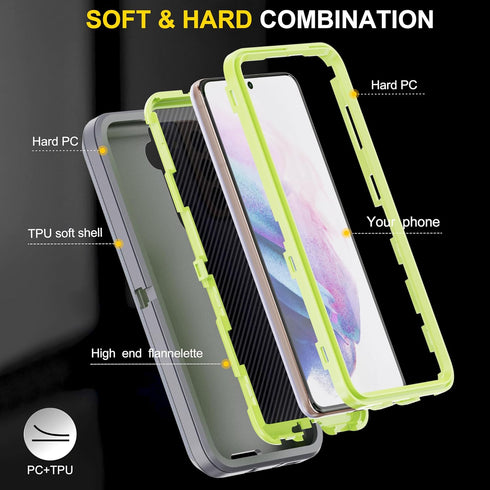AYMECL Galaxy S21 Plus Case, Military Grade 3 in 1 Full Body Shockproof Protection Cover for Samsung S21+